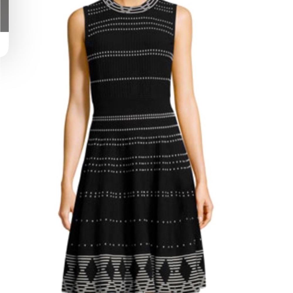 Kate Spade Sleeveless Black & White Sweater Dress